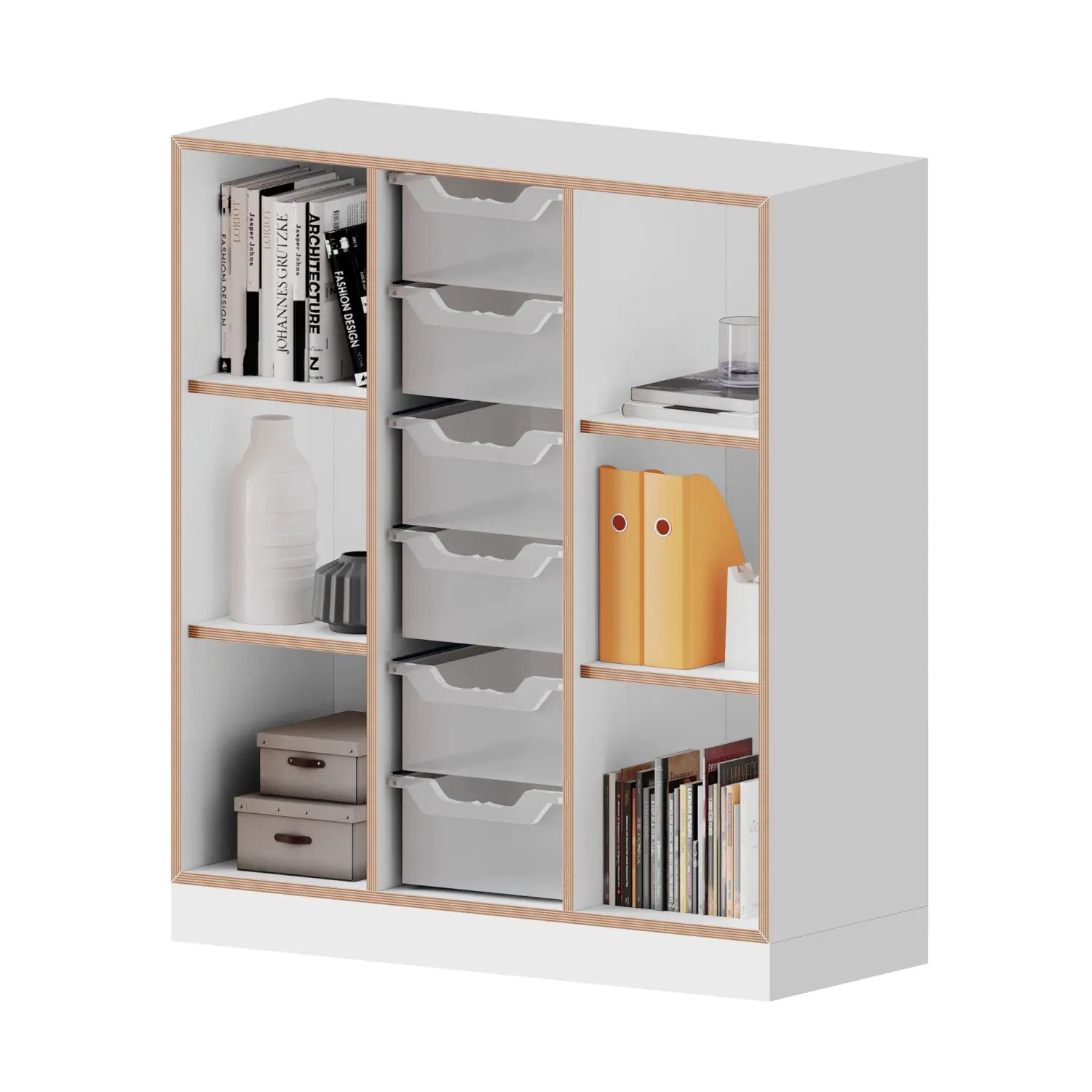 qickly® Regal, 3 OH, 6 große Ergo Tray Boxen, B/H/T: 104,2x110,5x42,6 cm aus der Kategorie Regale Schnelllieferprogramm