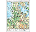 Wandkarte Schleswig-Holstein/HH, phys.(Vorderseite), polit.(Rückseite), 150x200 cm aus der Kategorie Wandkarten Geographie
