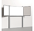 Pylonen-Klapptafel, 200x120 cm, Flügel: 100x120 cm, Stahlemaille weiß, aus der Kategorie Pylonen Klapp-Schiebe-Tafeln