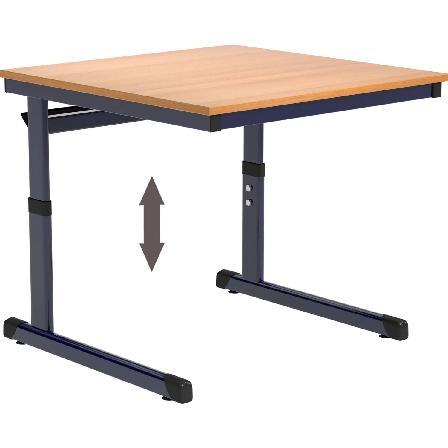 EDV-Tisch Kufenform,  80x80 cm (B/T), höhenverstellbar, offener Blechkabelkanal, aus der Kategorie EDV-Tische