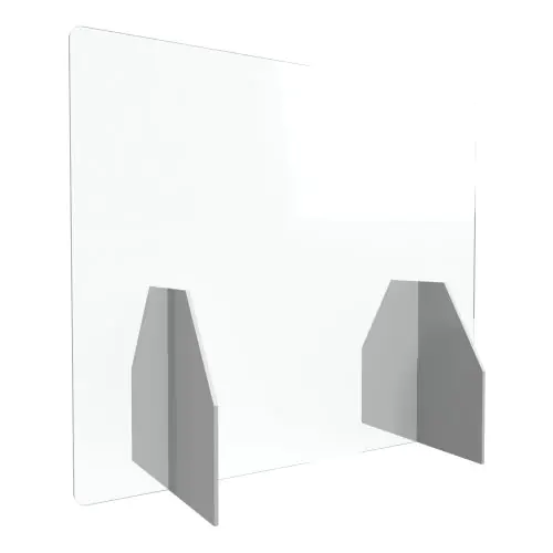 Polystyrol Schutzwand als Tischaufsteller B/H/T 80x65x25 cm, 5 Stück aus der Kategorie Trennwände & Stellwände