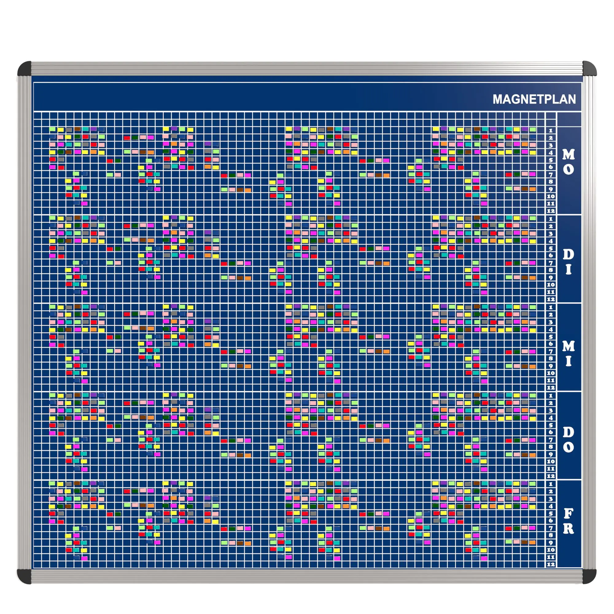 Personal-Raum-Plan, 12 Stunden, 63 Spalten, 123x137 cm, aus der Kategorie Stundenpläne