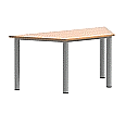 Trapeztisch, 140x70 cm (B/T), 64 cm hoch,