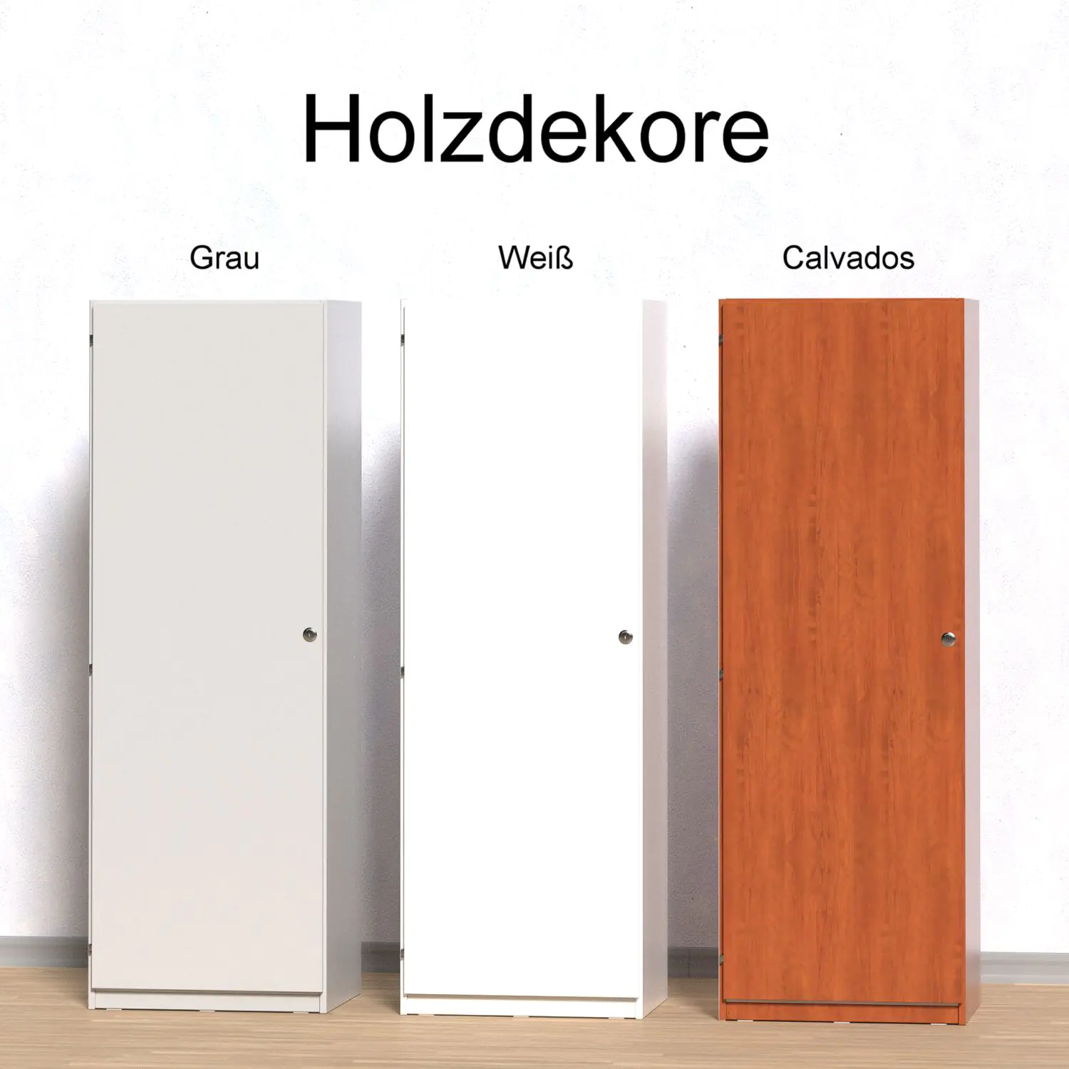 Wellentürenschrank, 190 cm hoch, 105x50 cm (B/T), Tür rechts grau, aus der Kategorie Schränke mit Dreh-Türen und Schüben