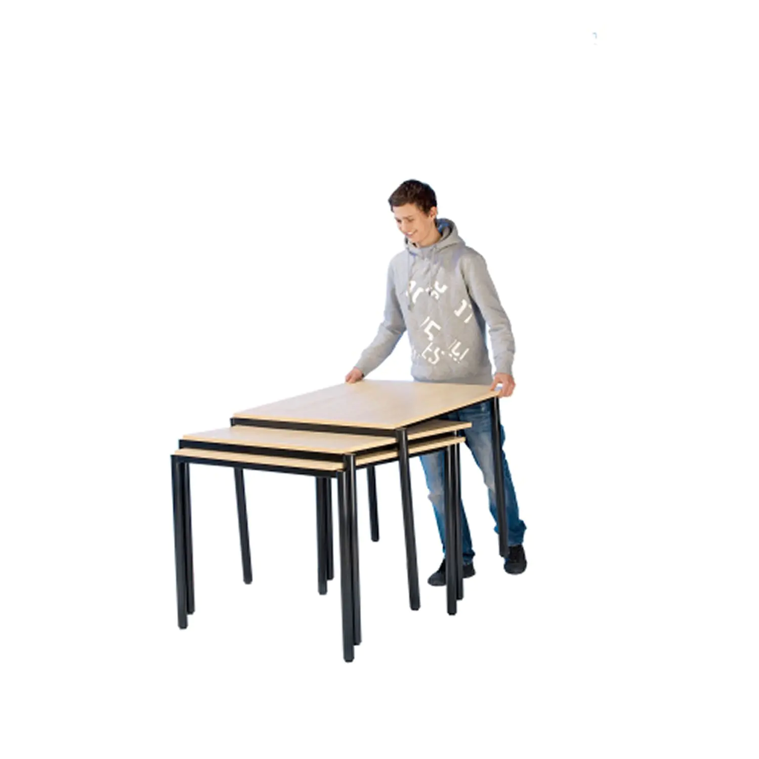 Tisch Stack-O-Flex, B/T 65 x 65 cm, stapelbar, fahrbar mit 2 Rollen aus der Kategorie Quadrattische