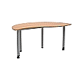Wellentisch Halbrund, 160x80 (B/T), 72 cm hoch, (2 Füße mit Rollen), aus der Kategorie Wellentische