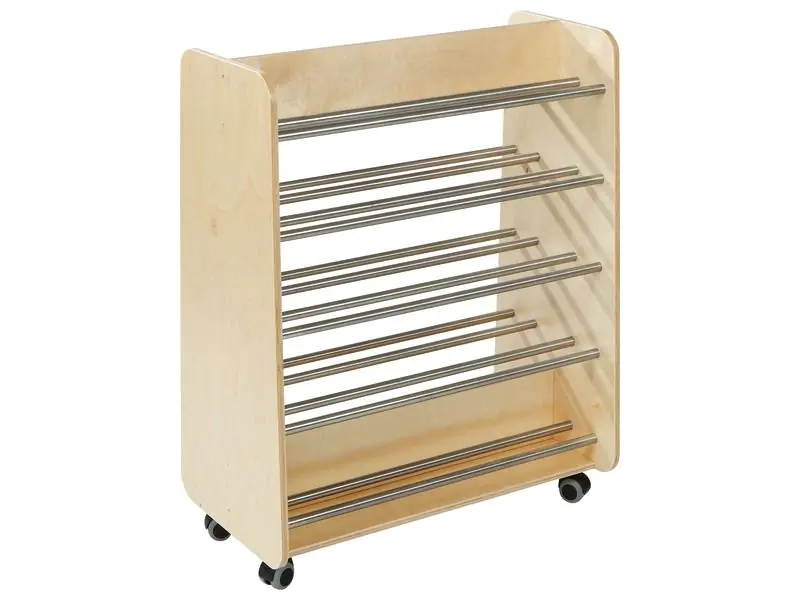 Schuhwagen für bis zu 40 Paar Schuhe, B/H/T 42 x 90 x 76 cm,  Buche Multiplex natur
  aus der Kategorie freistehende Garderoben