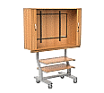 Flat-Screen-Schrank fahrbar, bis 52 Zoll Diagonale, Höhe 190 cm, 154x65 cm (B/T)