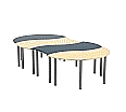 Wellentisch Set - Tafelrunde A: 2x Wellentisch I und 2x Wellentisch II,