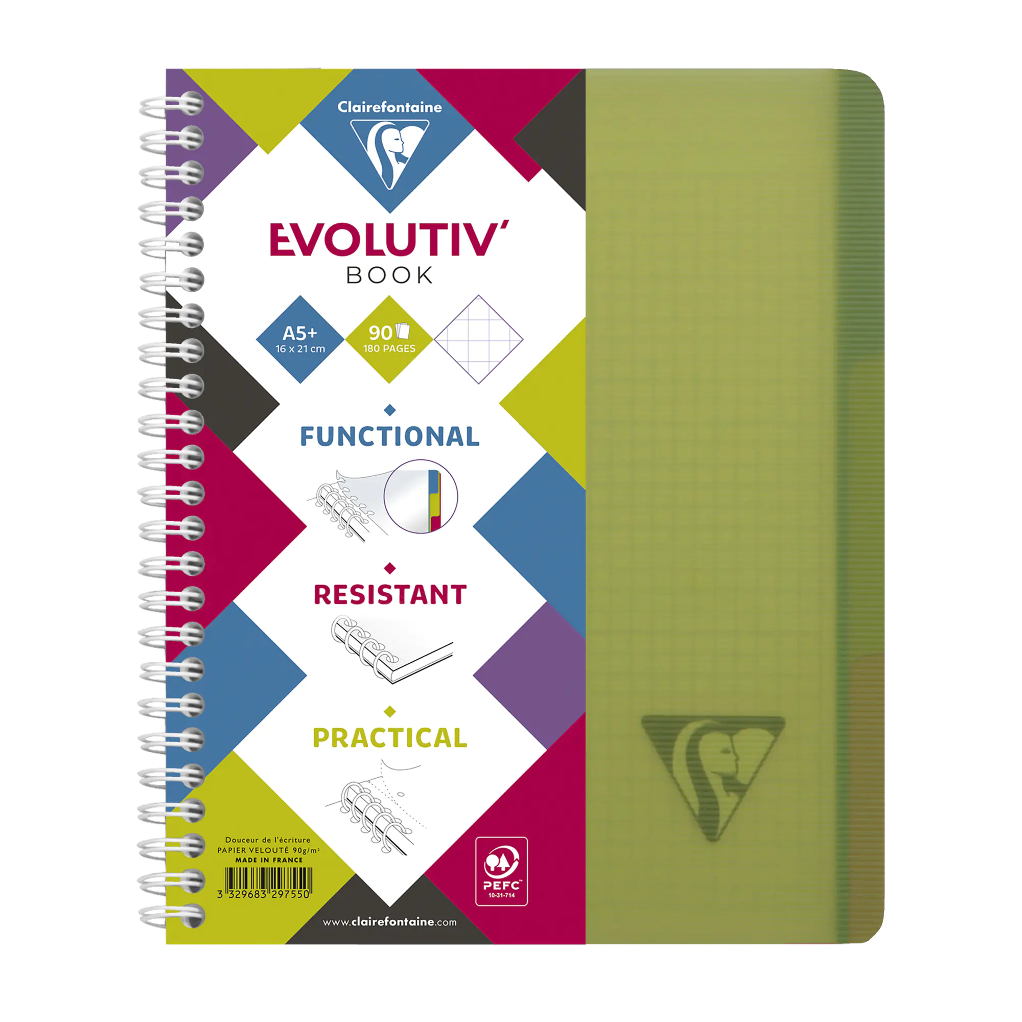 Clairefontaine Notizbuch Evolut Book A5+ 90Bl kar sort aus der Kategorie Notizblöcke