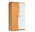 Wellentürenschrank, 190 cm hoch, 105x50 cm (B/T), Tür rechts grau,