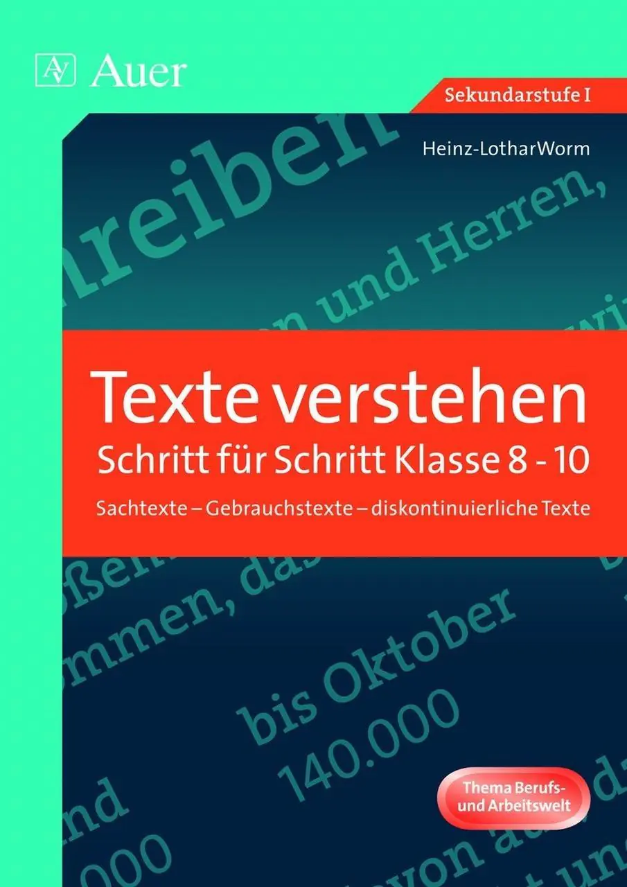 Texte verstehen - Schritt für Schritt, Klasse 8-10 aus der Kategorie Deutsch