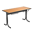 Zweierschülertisch, 130x55 cm (B/T), Platte: Melamin, PU-Kante, Höhe wählbar,