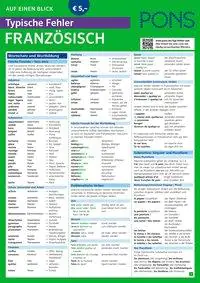 PONS Typische Fehler auf Französisch aus der Kategorie Französisch