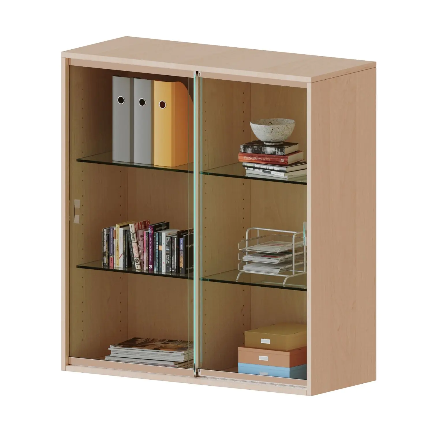 Aufsatz mit Glasschiebetüren,3 OH, abschließbar, B/H/T 120x108x40cm aus der Kategorie Schränke allgemein