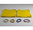 Geobrett gelb, beidseitig, aus Kunststoff, inkl. 25 Gummiringe, stapelbar aus der Kategorie Geometrie