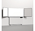 Klapp-Schiebetafel wandmontiert, mit Fuß, Mittelfläche 200x100 cm, Stahlemaille weiß