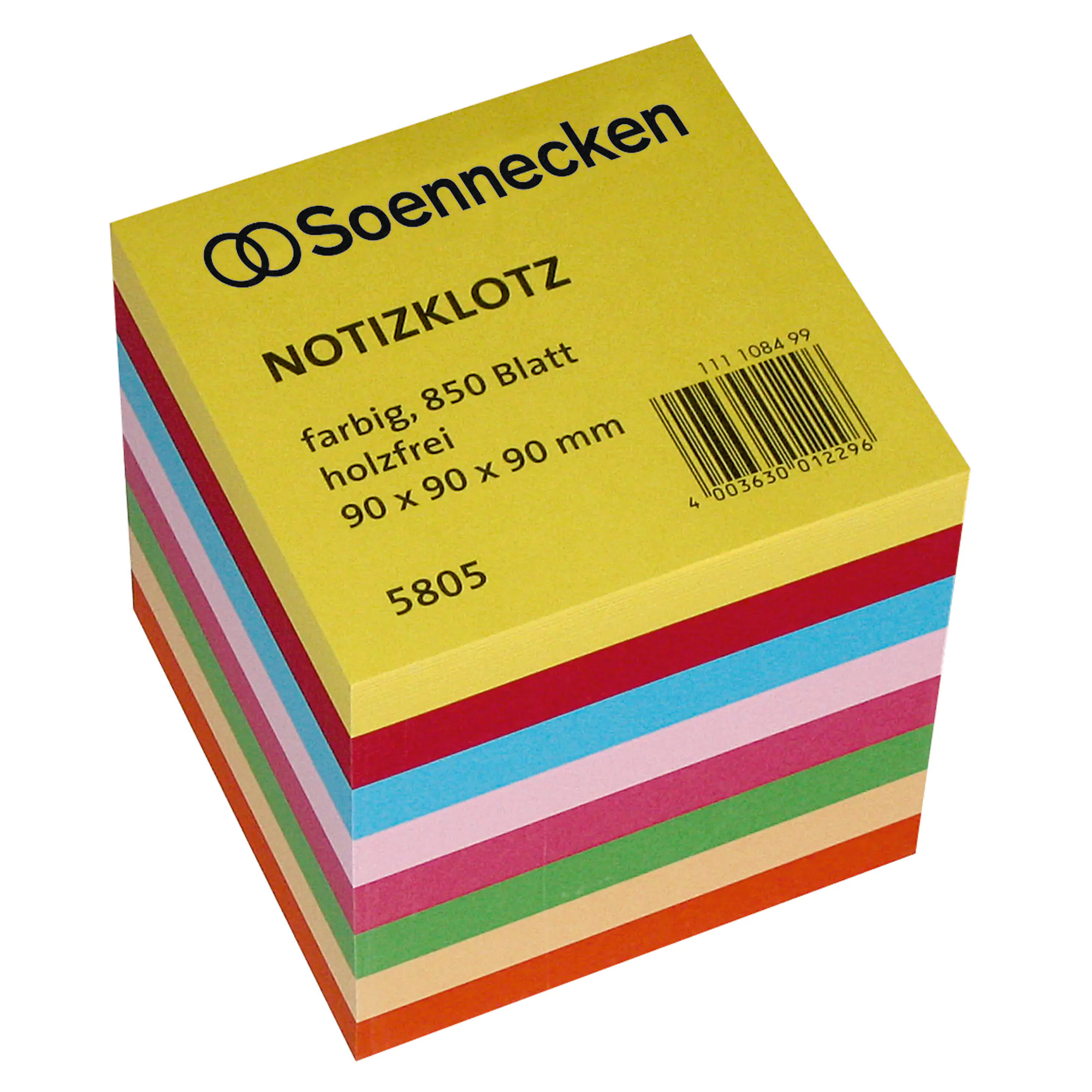 Soennecken Notizklotz 9x9x9cm 850Blatt farbig sort aus der Kategorie Notizzettel