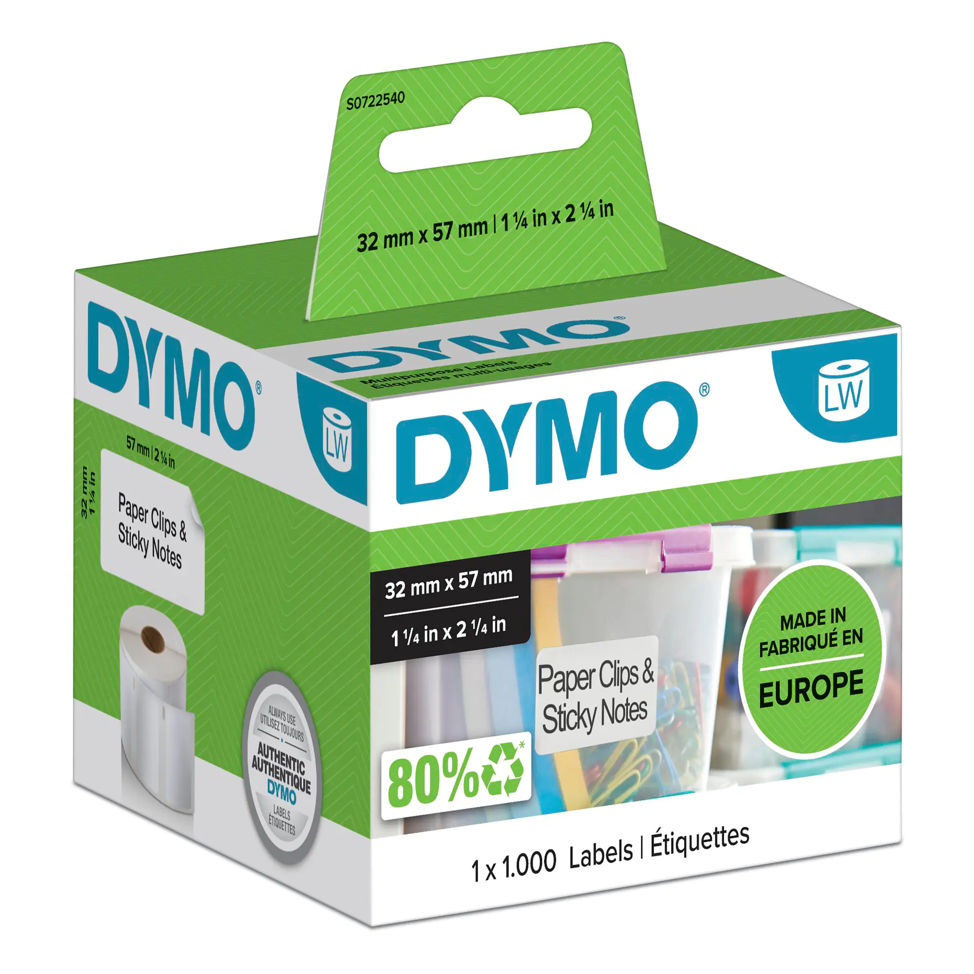 Dymo Vielzwecketikett 57x32mm ws 1.000 St./Rl. aus der Kategorie Etiketten