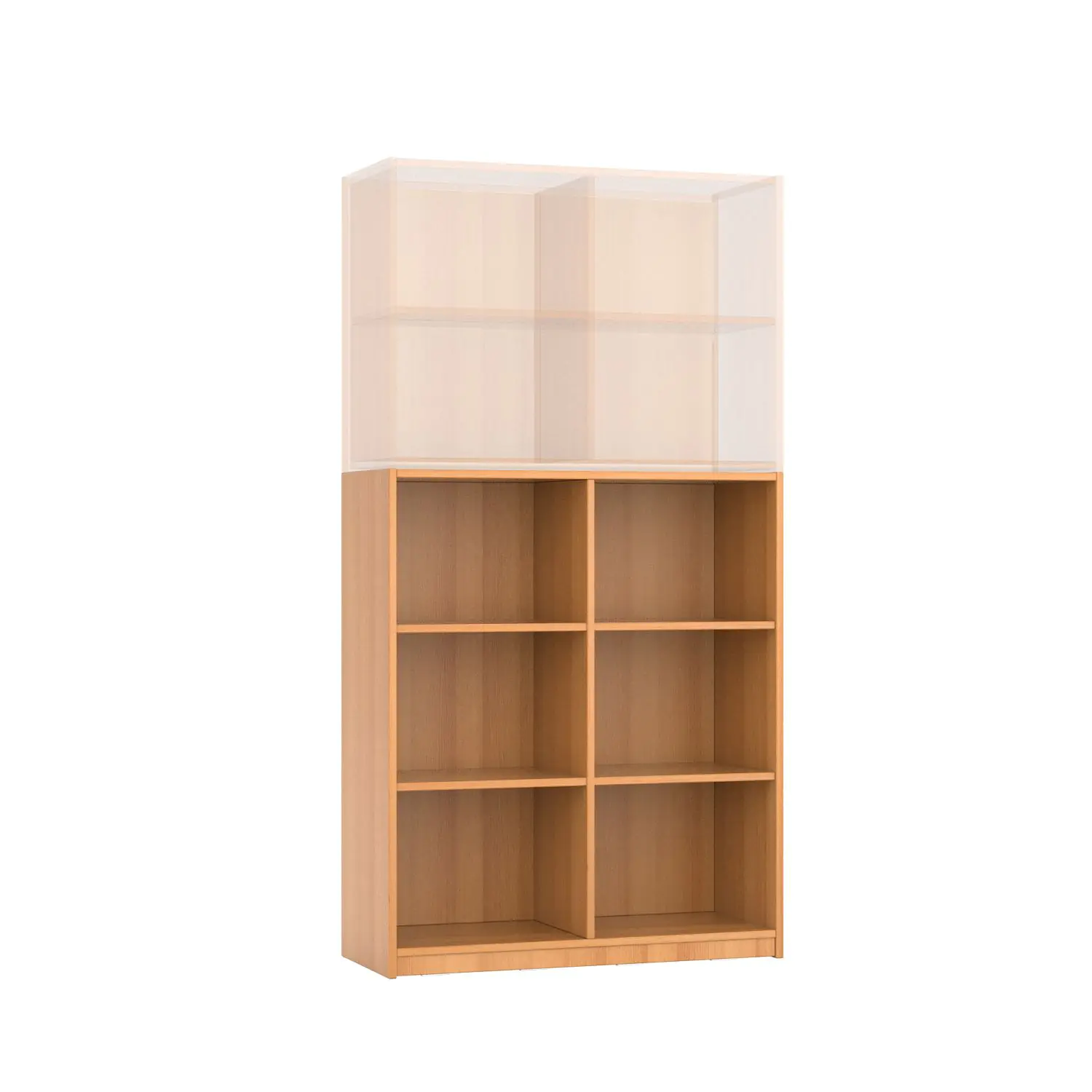 Regalunterteil, 117 cm hoch, 100x40 cm (B/T), 4 Böden, 3OH aus der Kategorie Regale & Ablagen 