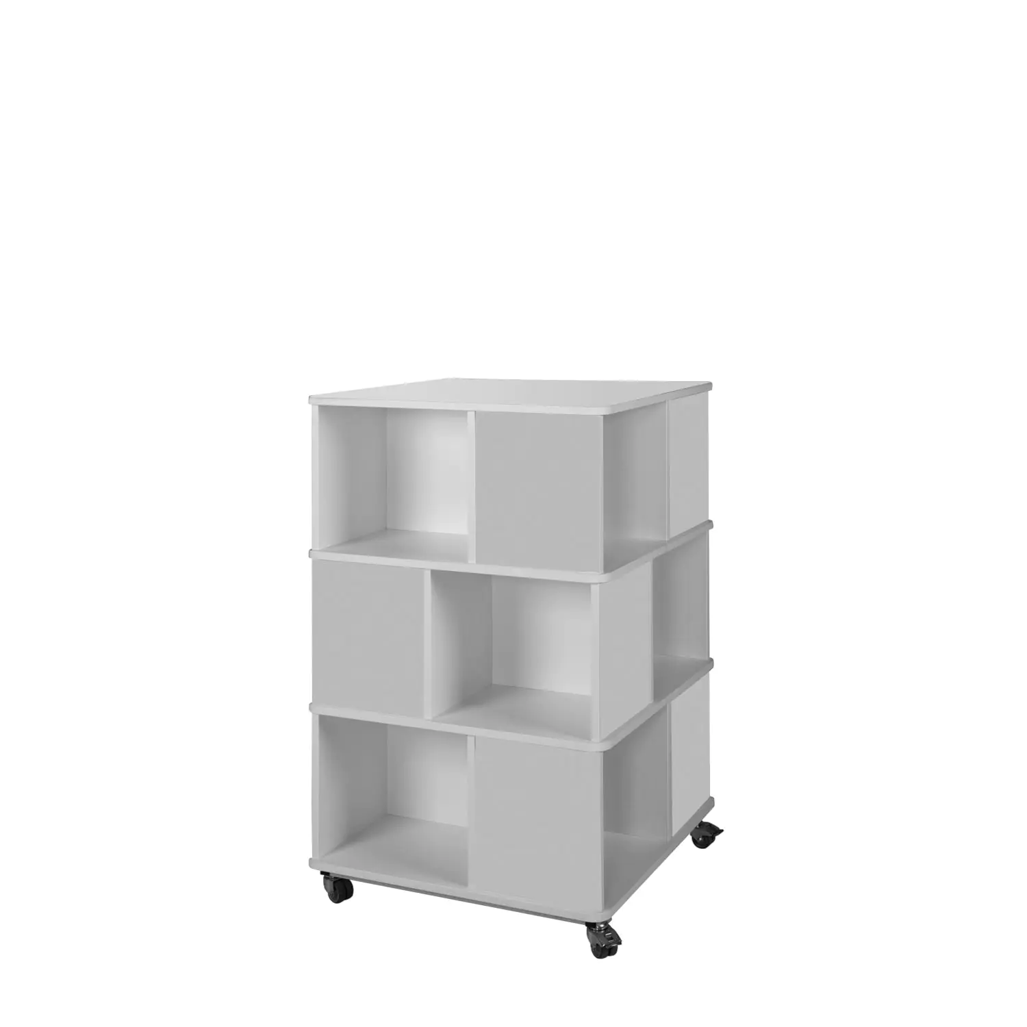 Bücherturm, 122 cm hoch,  75x75 cm (B/T), 3 Ebenen, 12 Fächer, 1 farbig