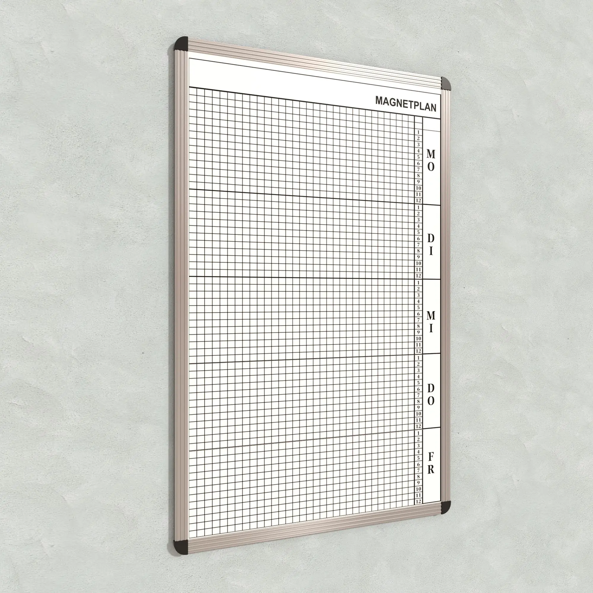 Personal-Raum-Plan, 12 Stunden, 33 Spalten, 123x77 cm, aus der Kategorie Personal- Raum- Tafeln 12h