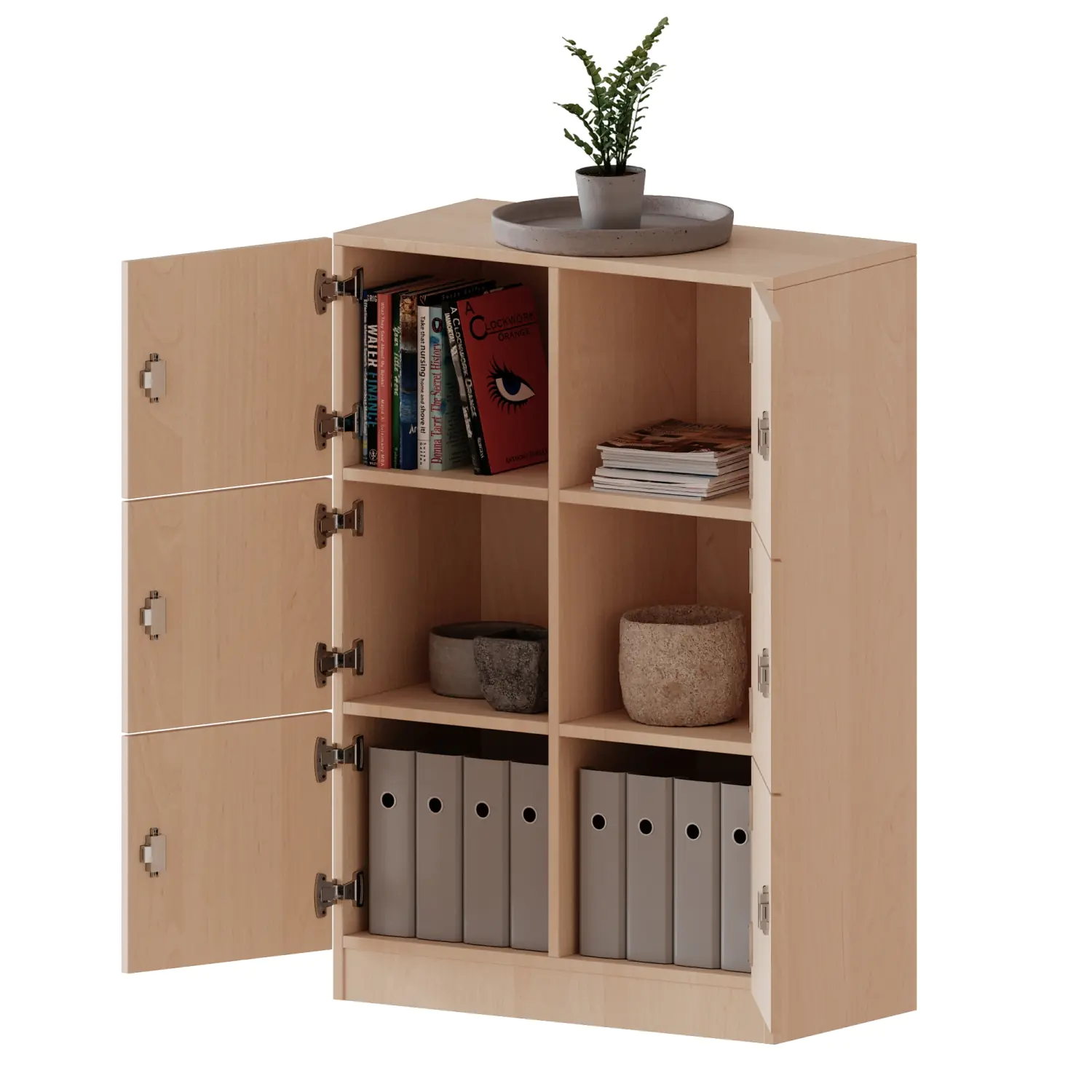 Schließfachschrank, 3 OH, 6 Schließfächer,  B/H/T 80x118x40cm aus der Kategorie Schließfachschränke für Lehrer