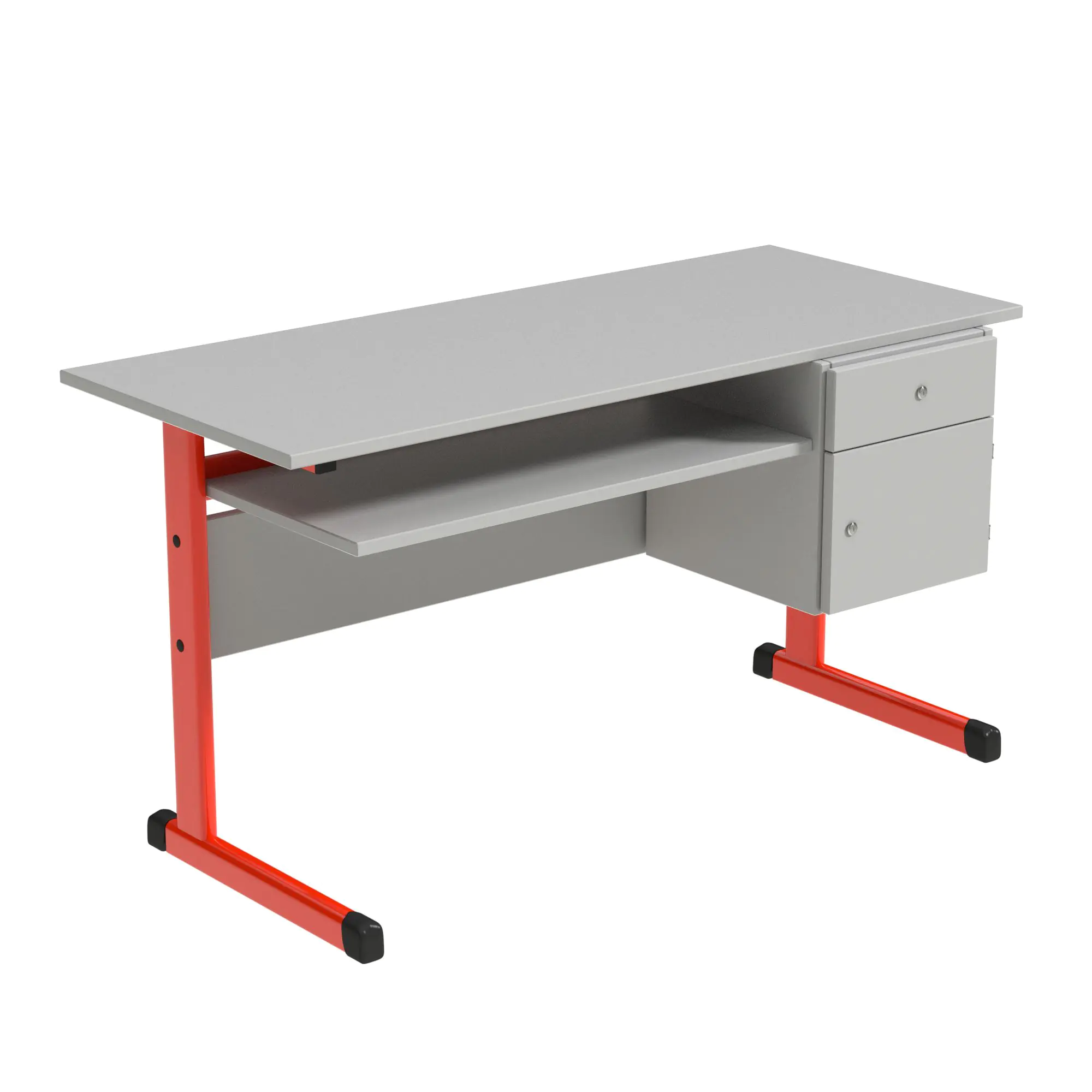 Lehrertisch, 130x65 cm (B/T), 76 cm hoch, Platte: Melamin, ABS-Kante, aus der Kategorie Lehrertische