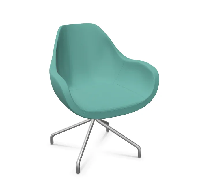 Sessel mit Spinnenfuß, drehbar, Teflongleiter, Sitzhöhe 46 cm aus der Kategorie Objektstühle