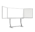 Klapp-Tafel freistehend, Mittelfläche 200x100 cm, Stahl weiß, aus der Kategorie fahrbare Klapp-Tafeln