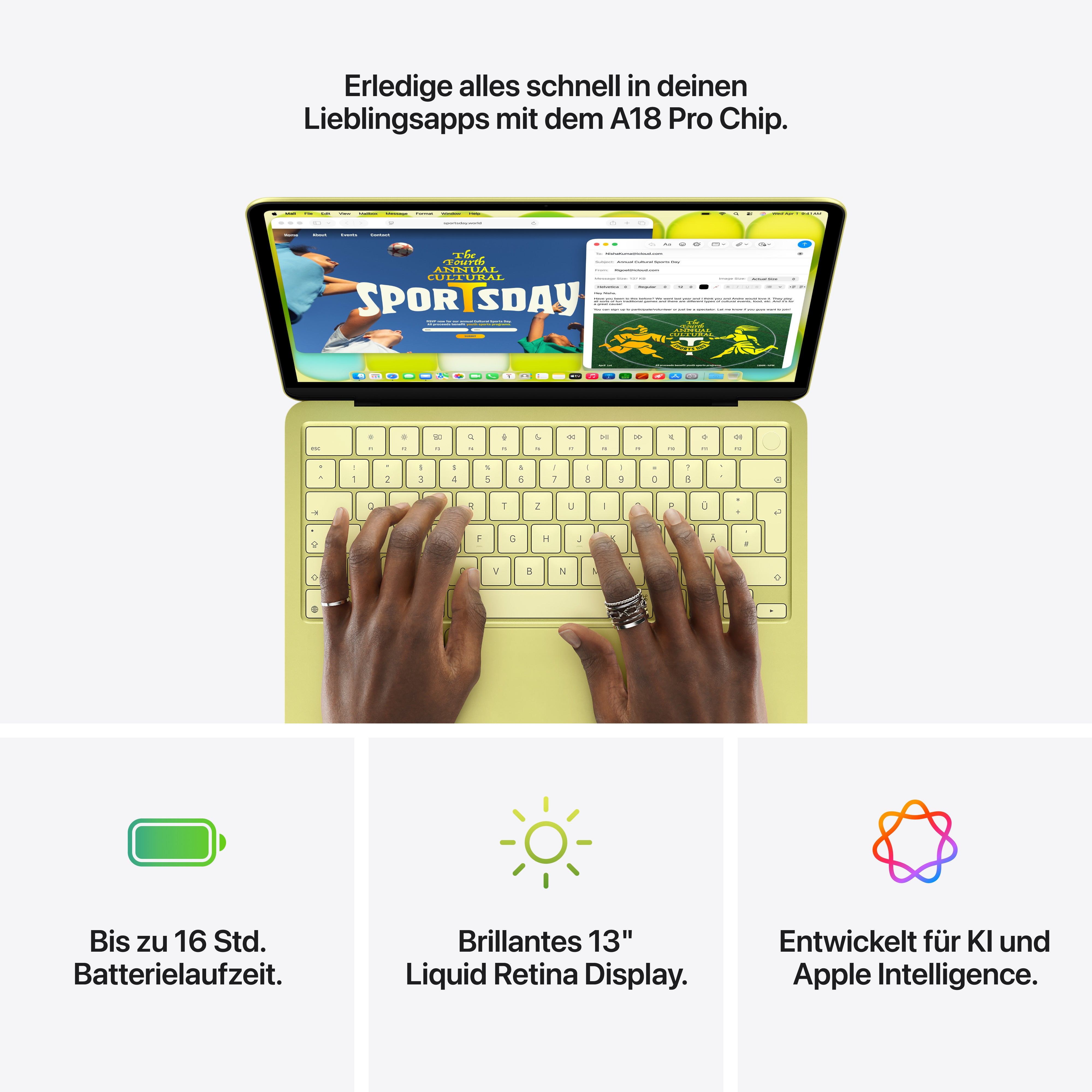 Apple Macbook Neo 13" | A18 pro | 8GB | 512GB | Touch ID | Silber aus der Kategorie Notebooks