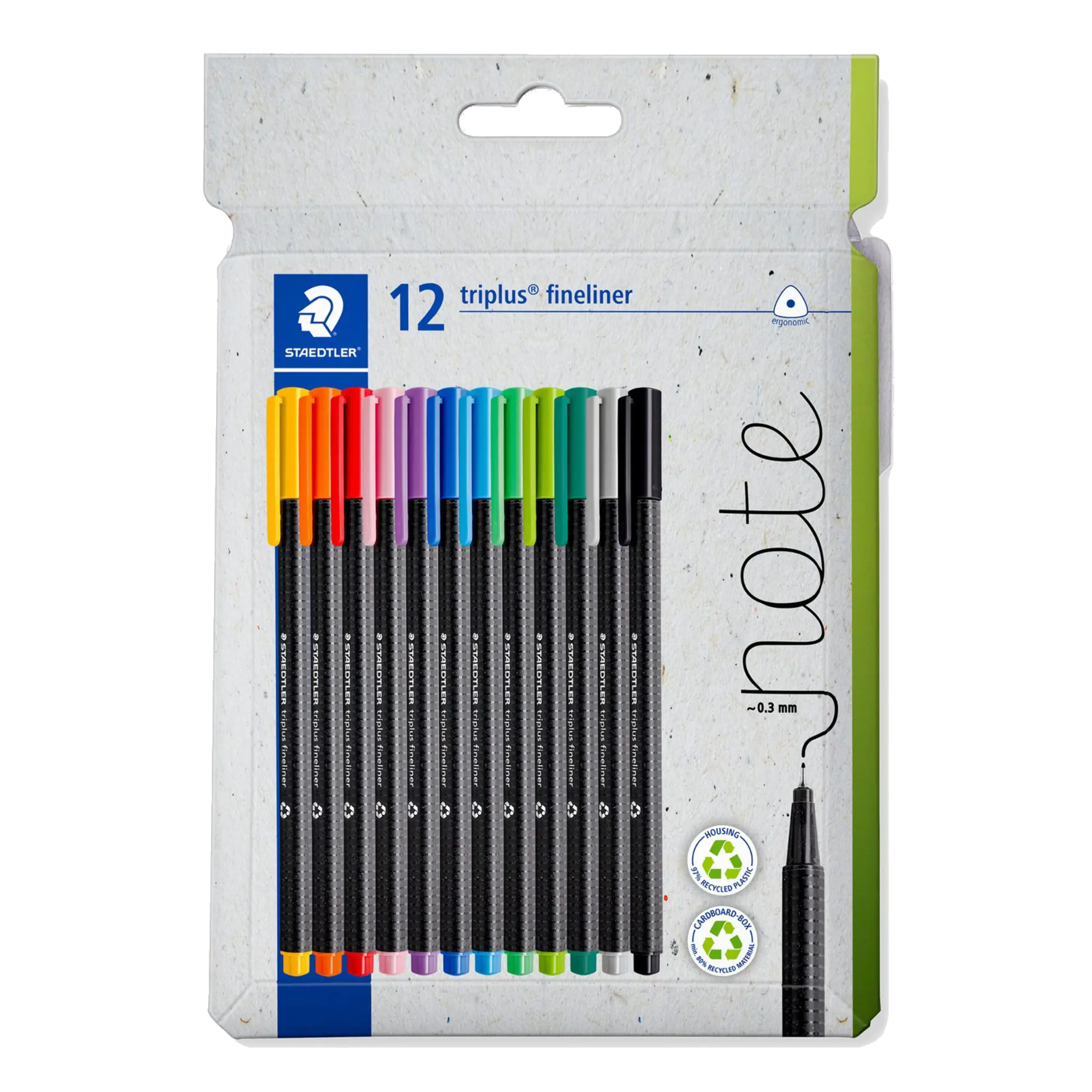 Staedtler Fineliner triplus rPP sort 12St aus der Kategorie Tinten- & Gelschreiber