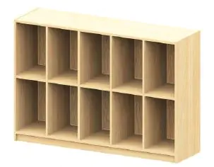 Schulranzenregal mit 10 gleichgroßen Fächern, B/H/T 162 x 100 x 45 cm aus der Kategorie Schulranzenregale