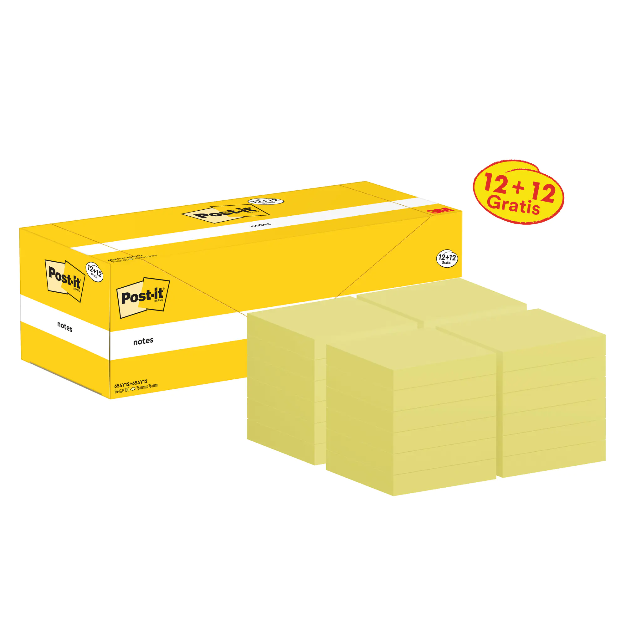 Post-it® Notes Promo 76x76mm 100Bl ge 12+12St aus der Kategorie Haftnotizen & Notizzette