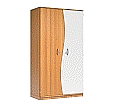 Wellentürenschrank, 190 cm hoch, 105x50 cm (B/T), Tür rechts grau,