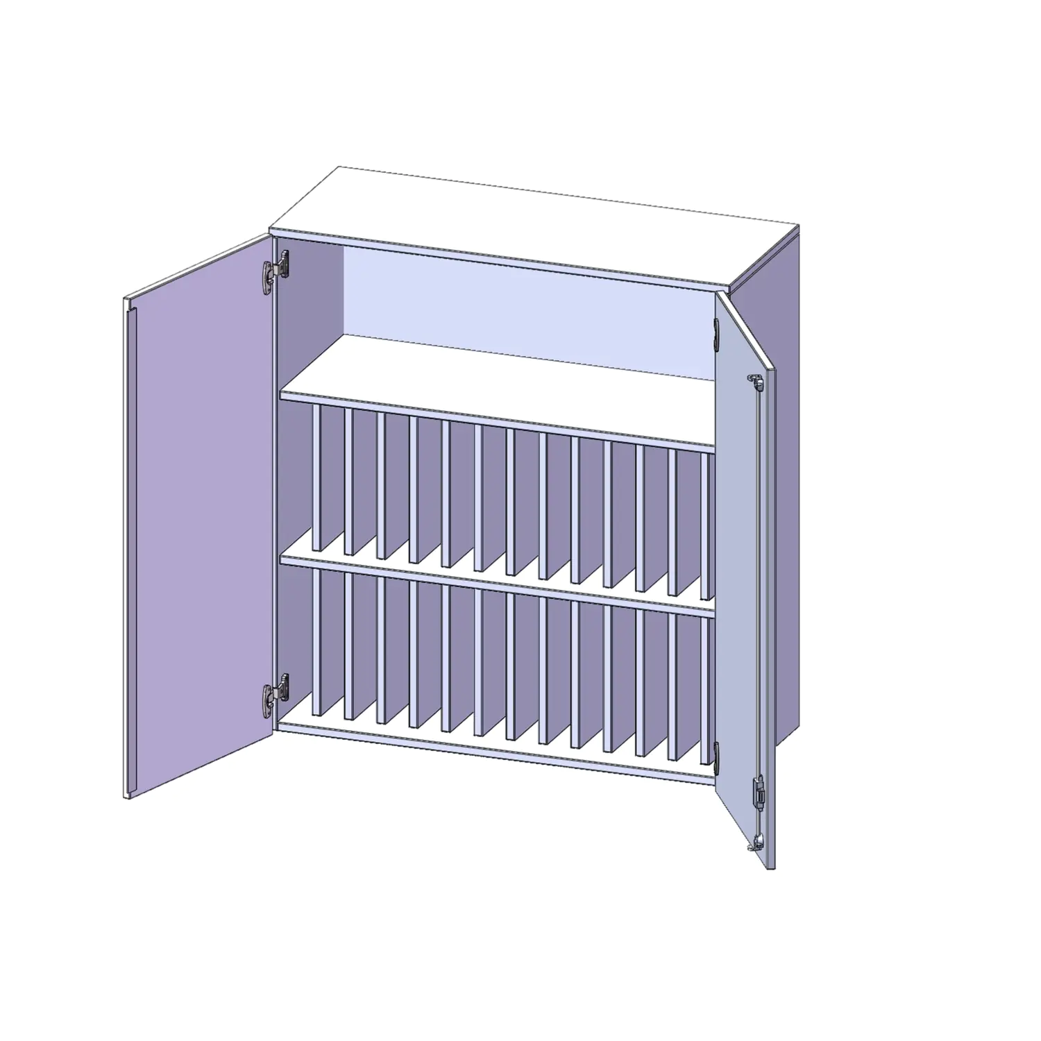 Aufsatz für Klassenbücher, 3 OH, 2 Reihen für je 14 Klassenbücher, B/H/T 100x108x40cm aus der Kategorie Schränke allgemein