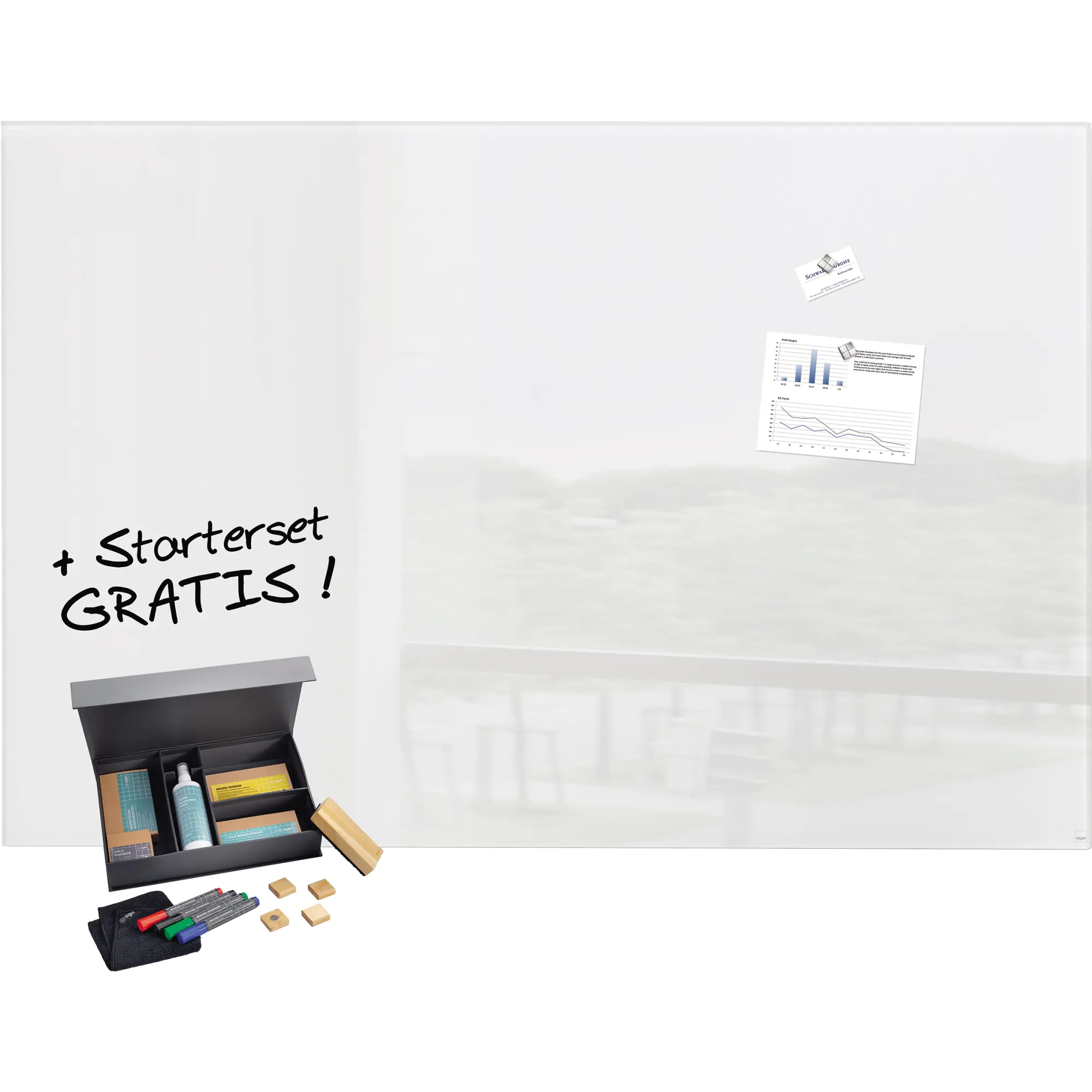 Sigel Whiteboard Artverum Bundle GL220 + Zugabe aus der Kategorie Glastafeln