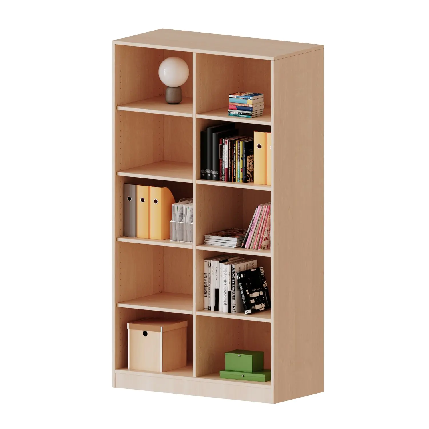 ErgoTray Regal, 2reihig, 5 OH,  8 EB, B/H/T 104,5x190x40cm aus der Kategorie Klassenraumregale