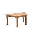 Trapeztisch, 120x60 cm (B/T), 53 cm hoch, Buche-Massivholzgestell mit gerader Zarge Wechselgleiter aus der Kategorie Trapeztische