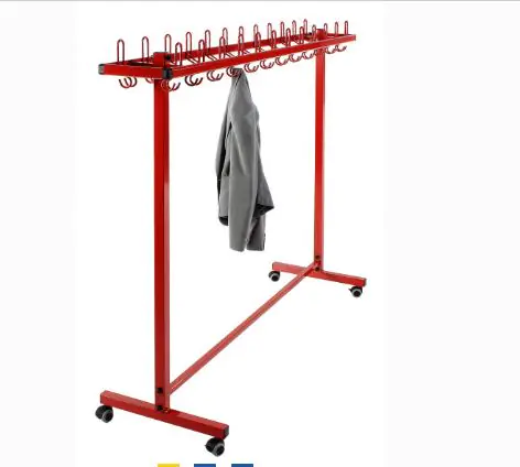 Garderobenständer, fahrbar, 150 cm breit, 36 Haken, aus der Kategorie Garderobenständer