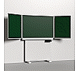 Klapp-Schiebetafel wandmontiert, Stellfuß, Mittelfläche 150x100 cm, Stahlemaille grün aus der Kategorie wandmontierte Klapp-Schiebe-Tafeln