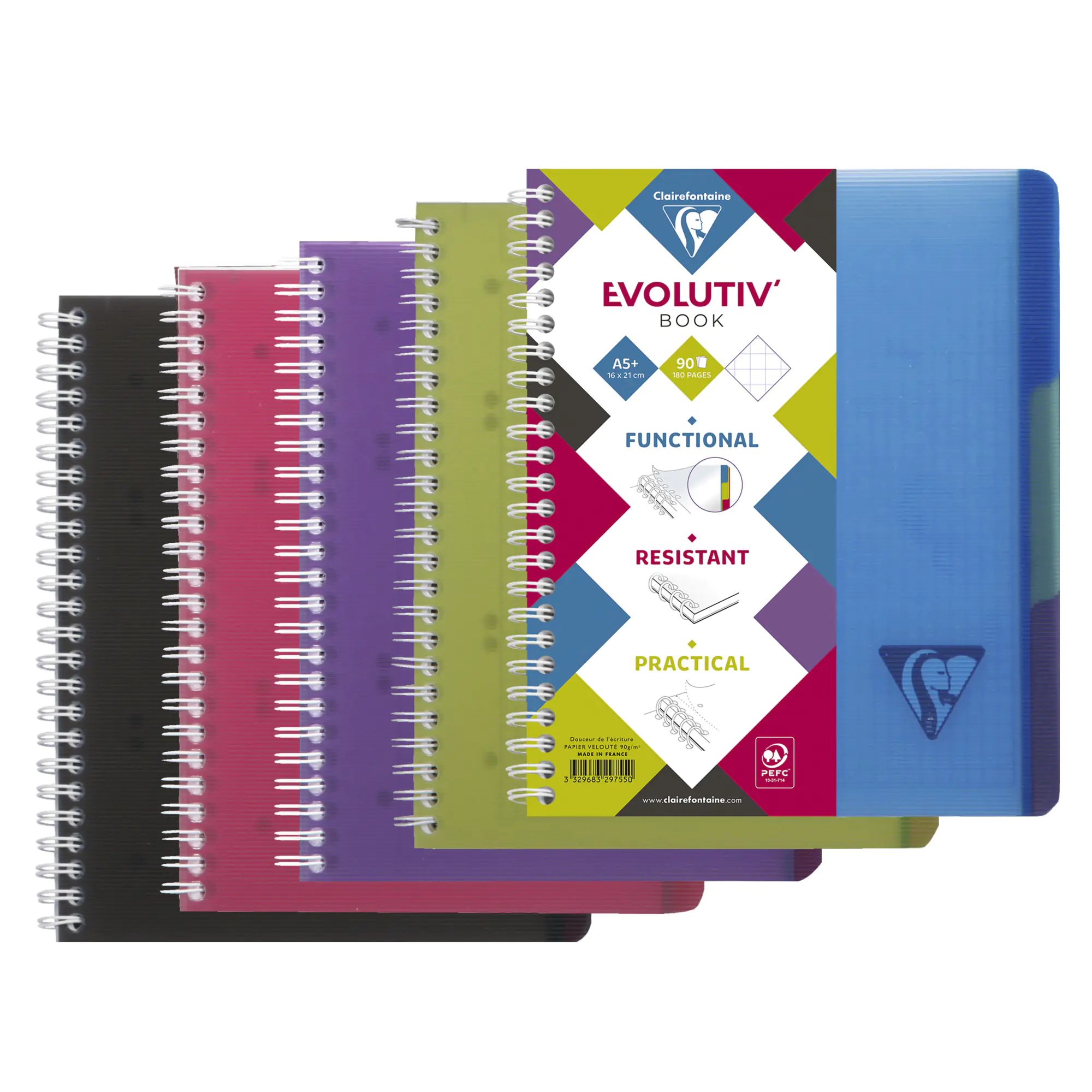 Clairefontaine Notizbuch Evolut Book A5+ 90Bl kar sort aus der Kategorie Notizblöcke