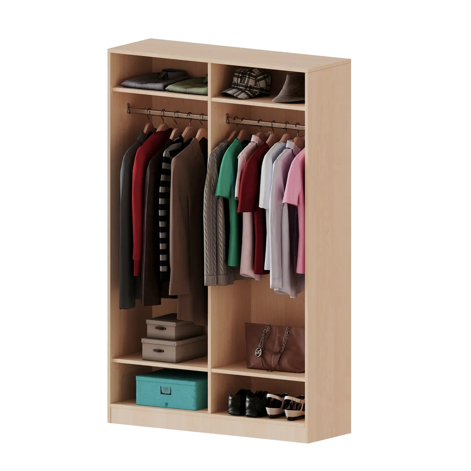 Garderobenregal, 5 OH,  B/H/T 120x190x40cm aus der Kategorie Garderobenregale