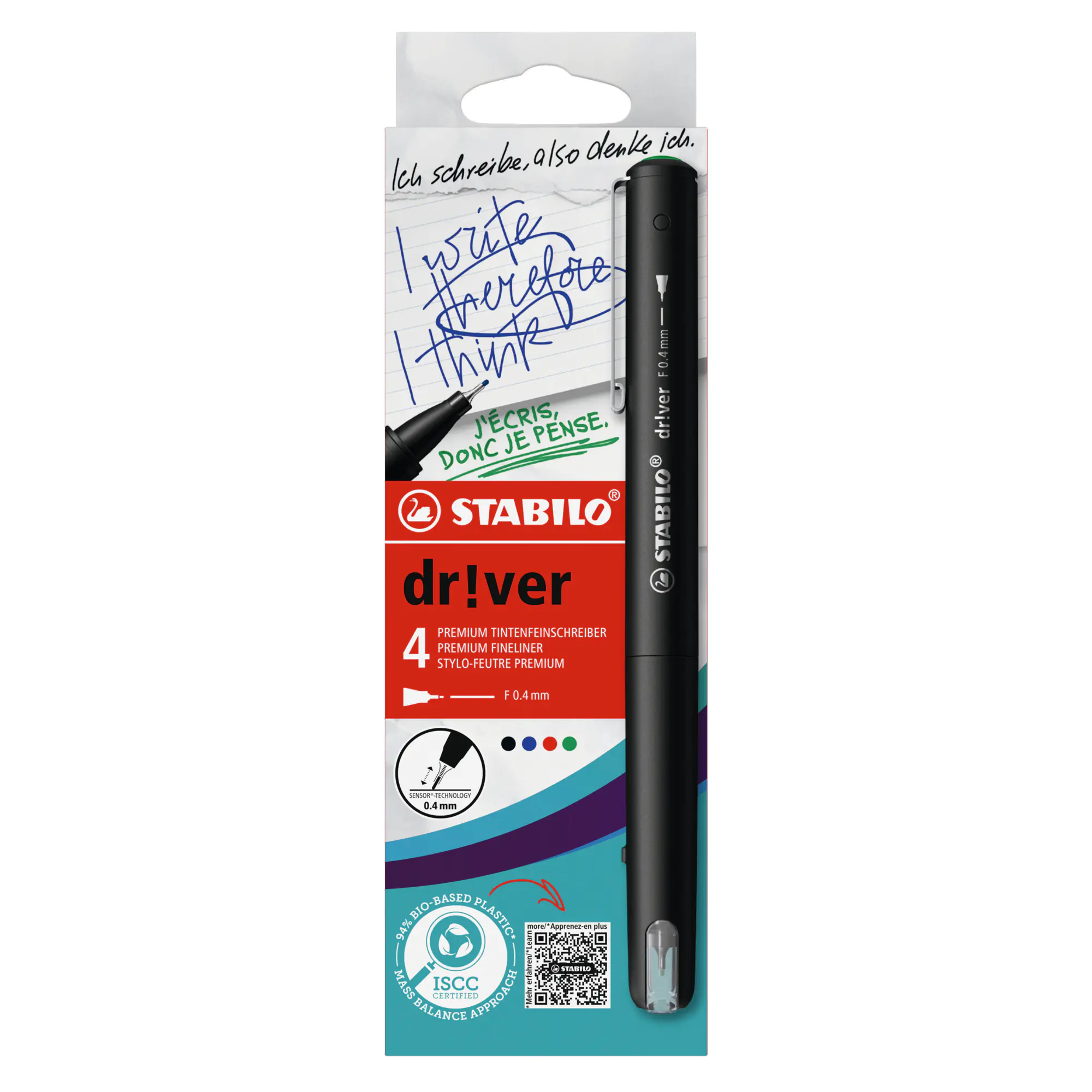 Stabilo Fineliner dr!ver F sort 4St aus der Kategorie Tinten- & Gelschreiber