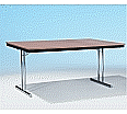 Klapptisch, 200x80 cm (B/T), 72 cm hoch, T-Fuß, Gestell Chrom, Stahlzarge, aus der Kategorie Klapptische