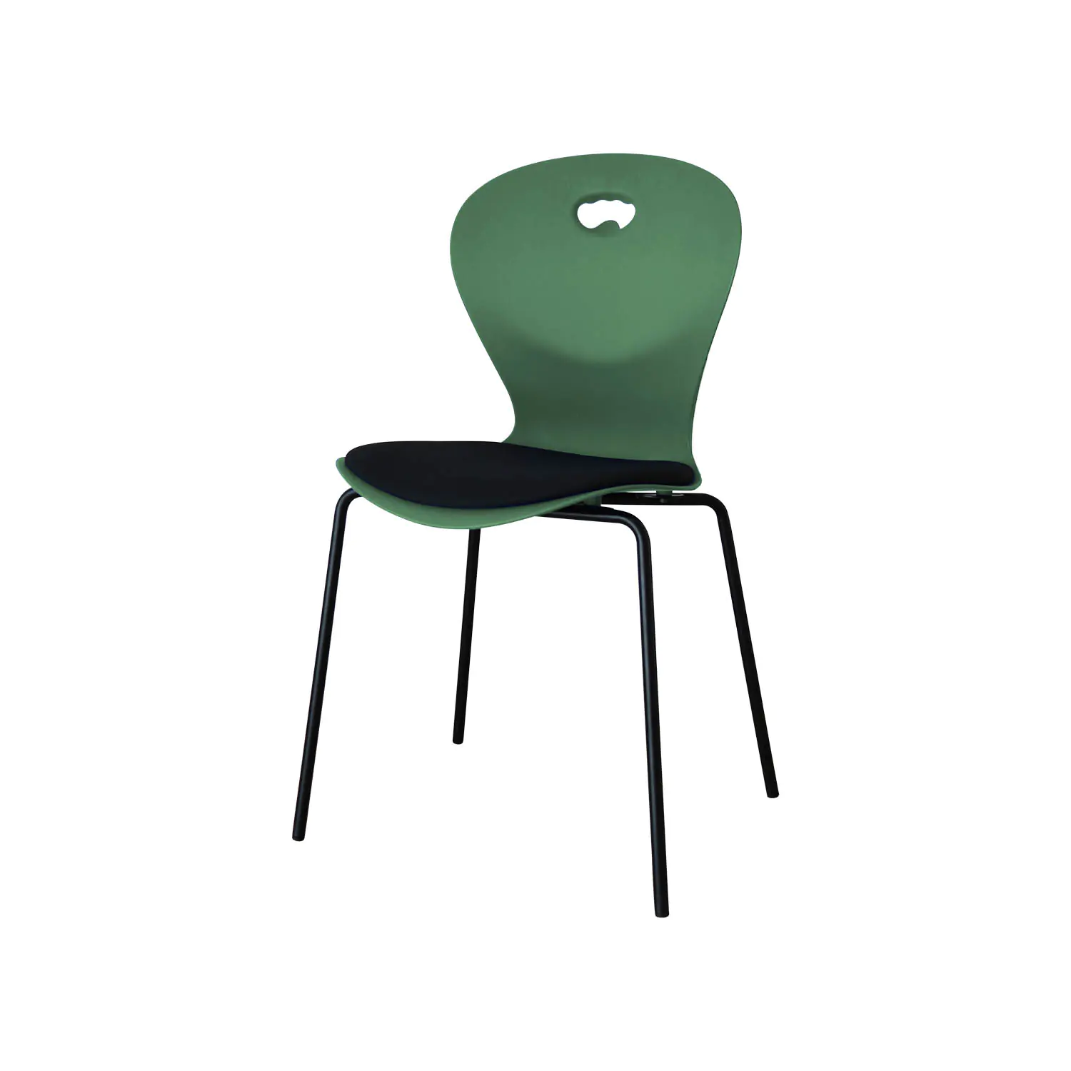 Vierfußstuhl mit Sitzpolster Sitzhöhe 46 cm, Kunststoffschale 100% recycelbar, Gewicht 5,3 kg aus der Kategorie Stühle