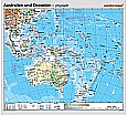 Wandkarte Australien, phys.(Vorderseite), polit.(Rückseite), 158x145cm aus der Kategorie Lehr- & Lernmittel