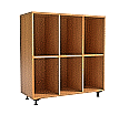 Klassenraumregal,  98 cm hoch,  98x40 cm (B/T),  6 Fächer, 3-spaltig