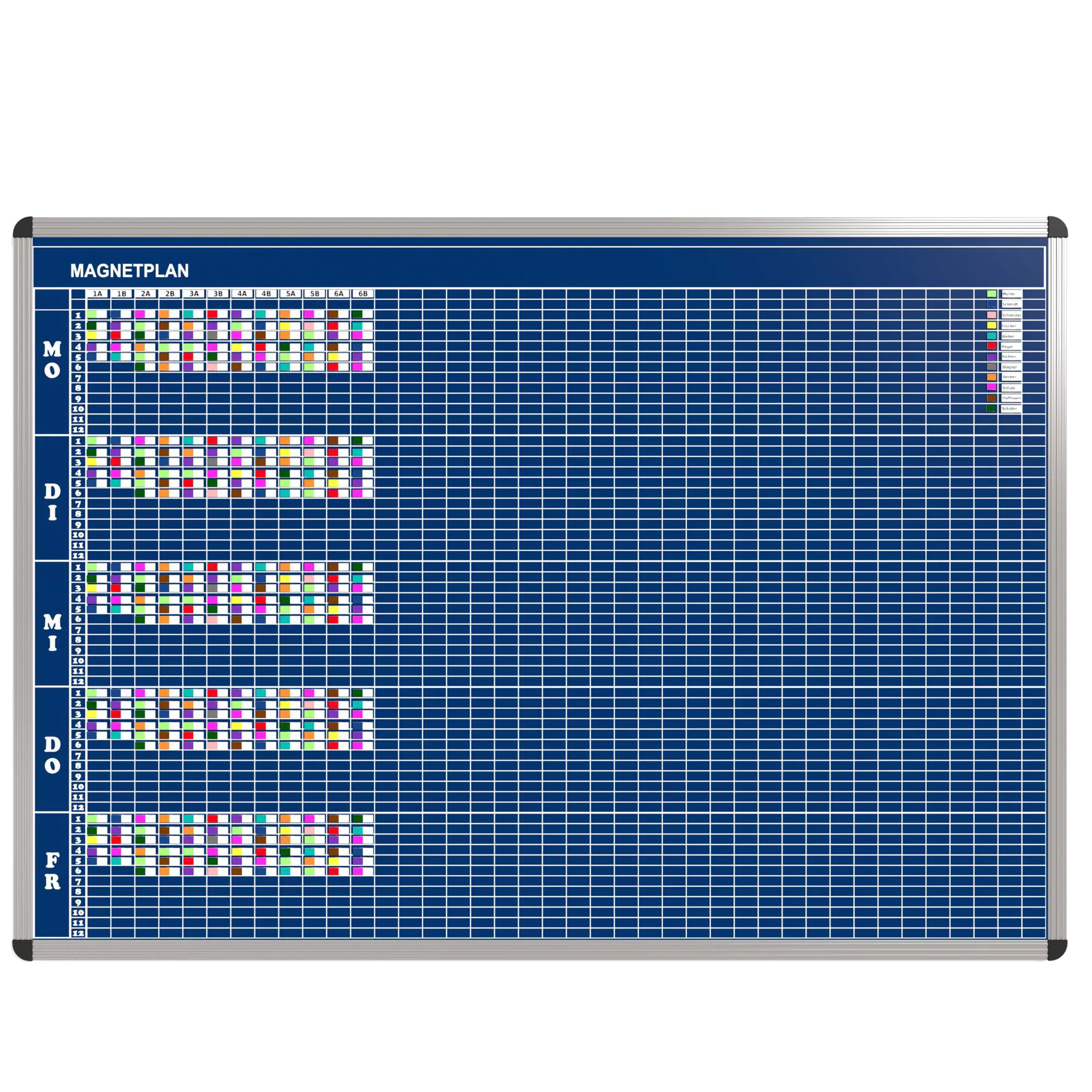 Klassen-Plantafel, 12 Stunden Mo-Fr, für 40 Klassen, 123x177 cm, aus der Kategorie Klassenplan-Tafeln 12h