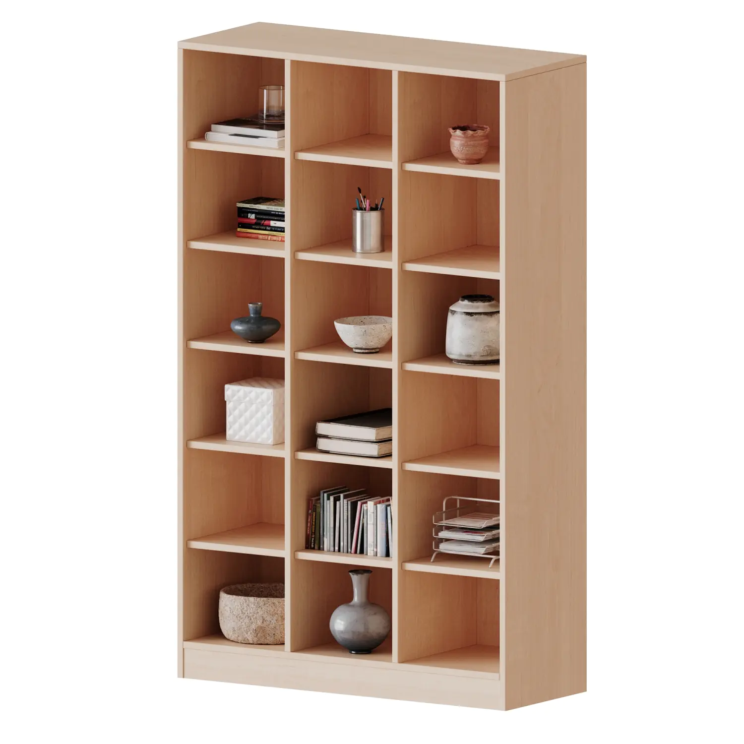 Taschenregal, 4,5 OH, 18 halbhohe Fächer, B/H/T 104,5x172x40cm aus der Kategorie Schulranzenregale